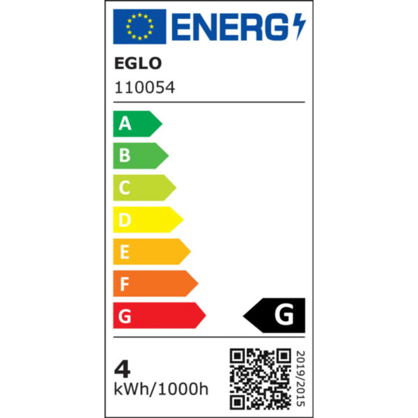 Energielabel EGLO Led Filamentlamp Amber ST48 E27 4W 270LM 2200K