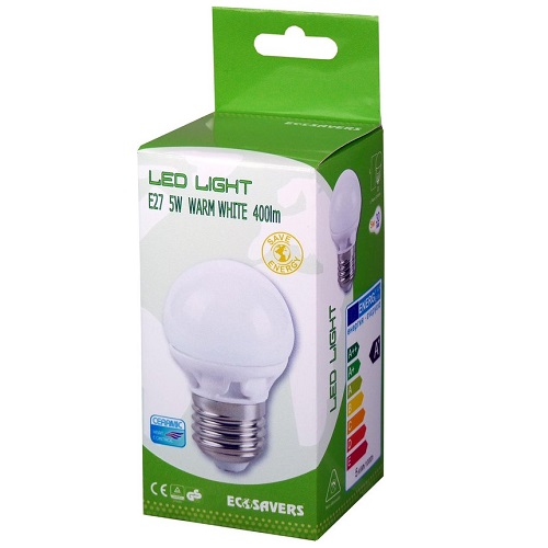 LED lamp 5W Ecosavers E27 verpakking