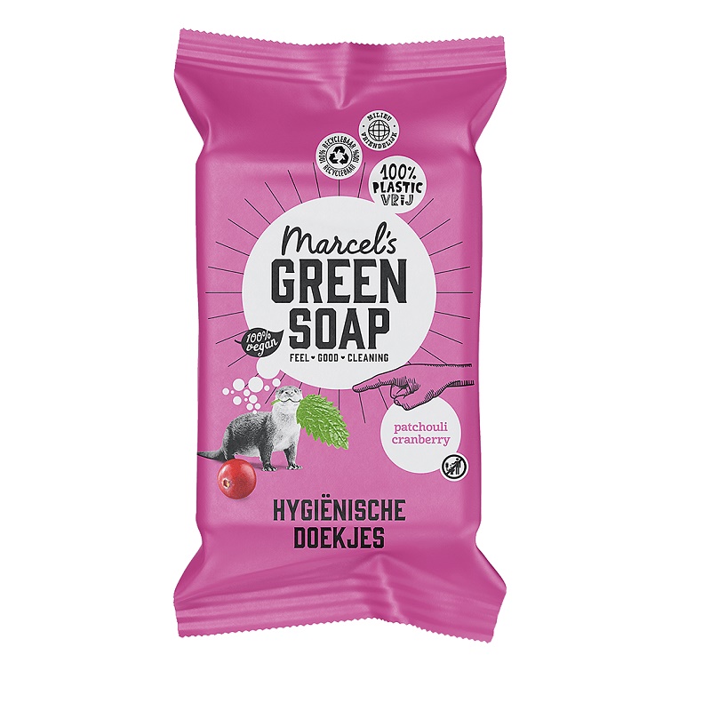 marcels green soap hygienische doekjes patchouli cranberry